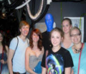 BLUE MAN GROUP! Taylor, Kelsea, me and the wife.
