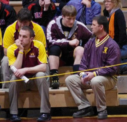 Catching some advice before my state finals match