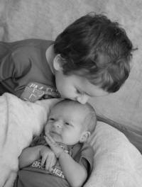 Asher loves his baby brother Easton :)