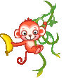 swinging monkey with banana  animation
