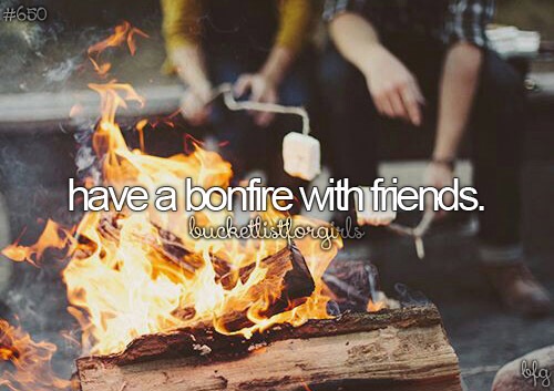 have a bonfire with friends